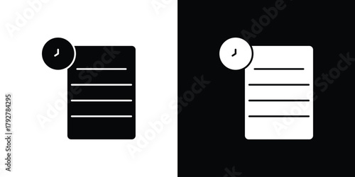 Waiting list icon flat design. Modern style in black color.