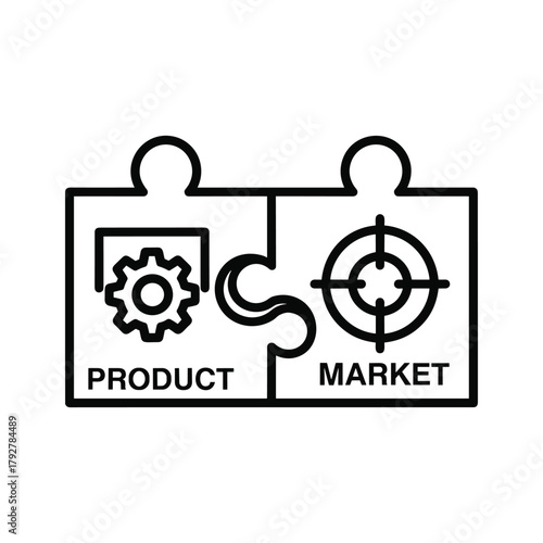 Product market fit concept represented by puzzle pieces