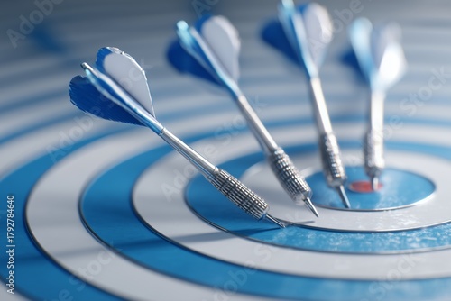 Darts Hitting the Bullseye on a Vibrant Target During a Friendly Game Afternoon