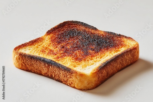 Close-up of a burnt slice of toast