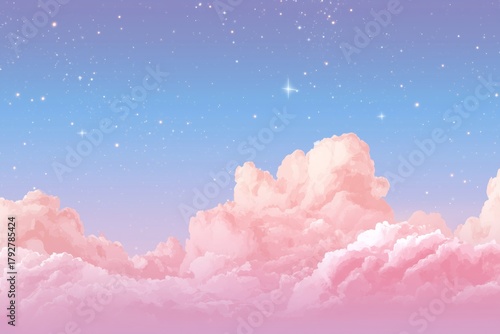 Colorful Clouds Against a Twilight Sky Filled With Stars During Evening Time