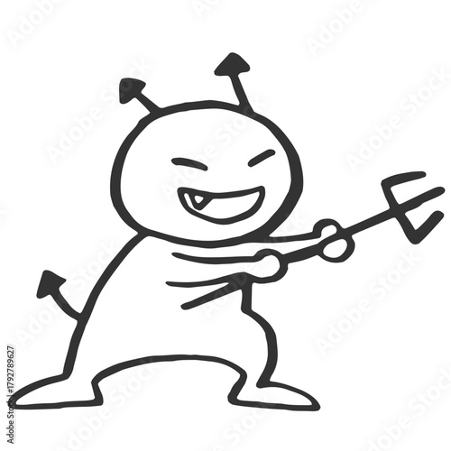 槍を刺すバイ菌　線画