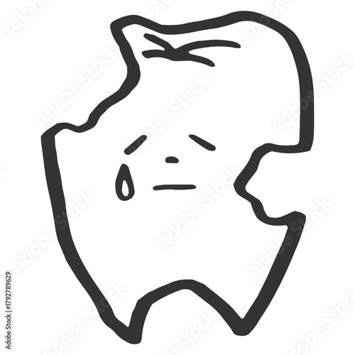 虫歯になった歯　線画