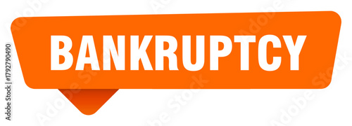 bankruptcy sticker. bankruptcy orange sign isolated on transpatent background