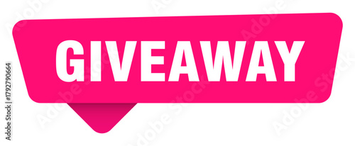 giveaway magenta sticker isolated on transpatent background. giveaway sign