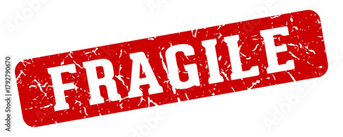 fragile rectangular sign. fragile stamp