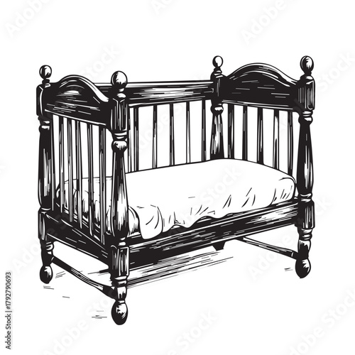 baby bed in a crib
