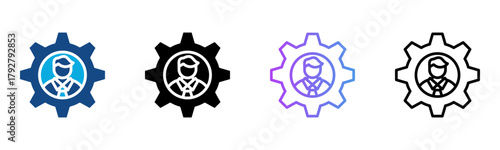 Assistance Icon Multiple Style Vector Illustration
