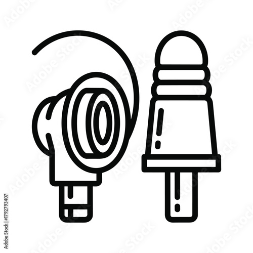 Earbuds and earplug icon
