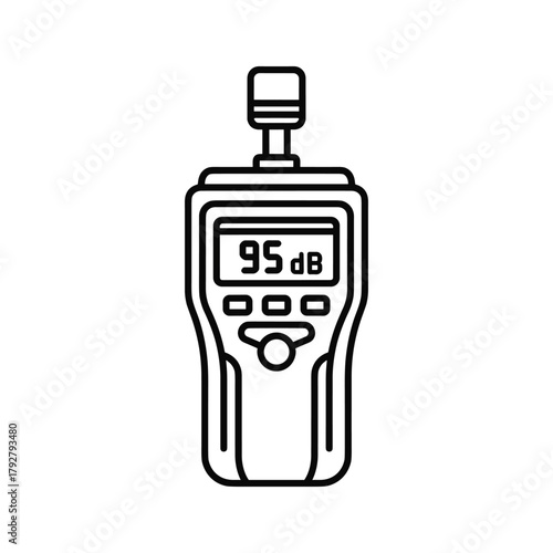 Sound level meter icon showing 95 decibels