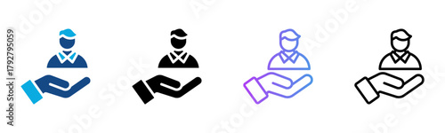 Tutelage Icon Multiple Style Vector Illustration
