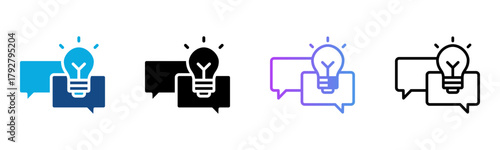 Topics Icon Multiple Style Vector Illustration
