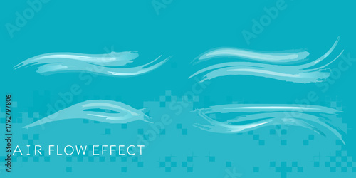 Abstract representation of air flow and movement with a subtle pixelated background effect