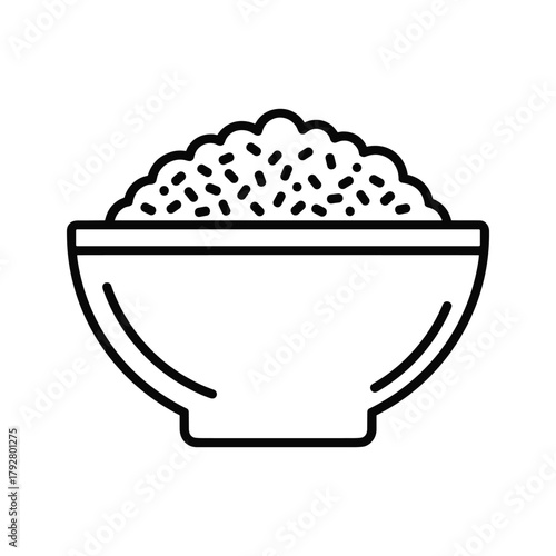 Illustration of a bowl full of grains, , perfect for culinary themed designs