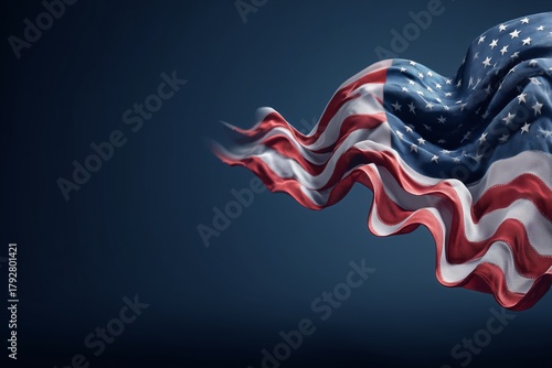American Flag Waving Gently Against a Dark Background Showcasing Its Vibrant ...