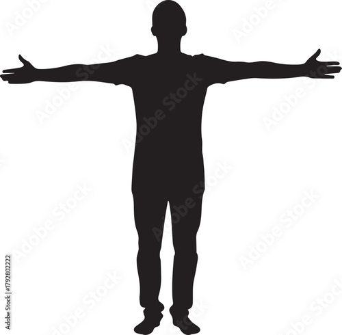 Silhouette of a person with arms outstretched embodying human rights day and unity