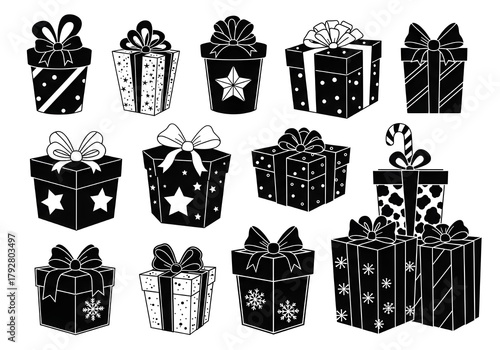 set of gift boxes vector
