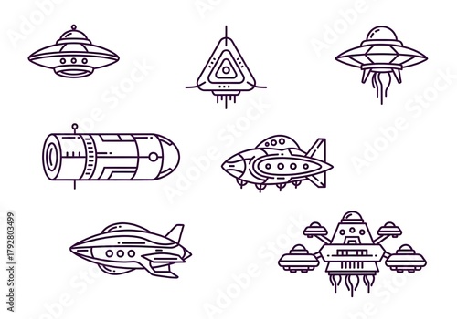 vector set of nautical icons