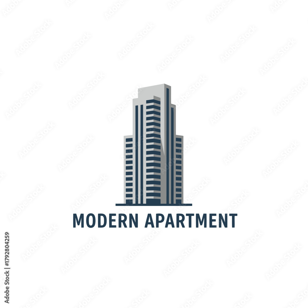 Fototapeta premium Minimalist High-Rise Building Skyscraper Logo