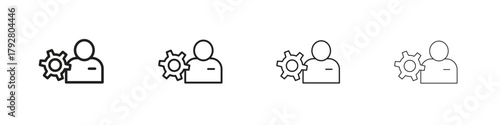 Admin icon line icon. linear style vector symbols collection on white background
