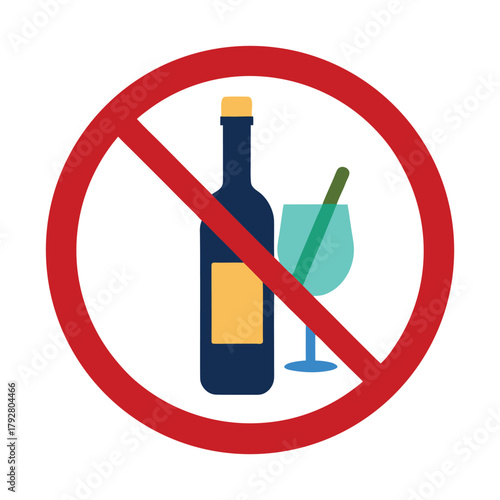 no alcohol vector art 