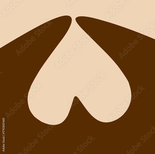 Brown chocolate and light cream heart shape pattern for love, dessert, or cafe themes.