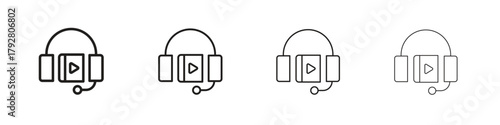 Audiobook icon line icon. linear style vector symbols collection on white background
