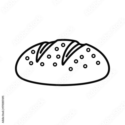 Illustration of a loaf of bread, a staple food made from flour