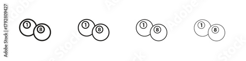 billiards icon line icon. linear style vector symbols collection on white background