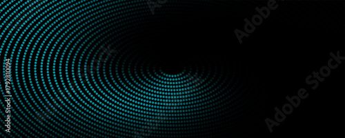 blue techno background. Big data visualization on dark space with dotted lines shape effect decoration.