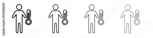 Body temperature icon line icon. linear style vector symbols collection on white background