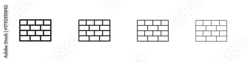 Brickwall icon line icon. linear style vector symbols collection on white background