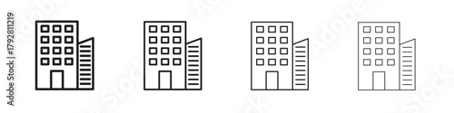 Building icon line icon. linear style vector symbols collection on white background