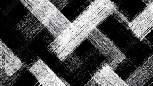 Distressed black and white grunge texture background with heavy grain, scratch, dust, and dark vignette.