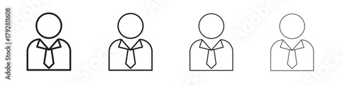 Businessman icon line icon. linear style vector symbols collection on white background