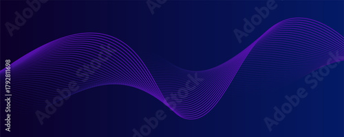 Abstract purple banner background with technology modern wave for business, corporate, seminar, talks, and creative project