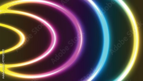 Colorful Concentric Wave Pattern Abstract Energy Flow Vector Design