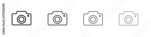 Camera icon line icon. linear style vector symbols collection on white background