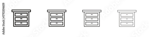 Chest of drawers icon line icon. linear style vector symbols collection on white background