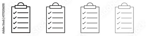 Clipboard icon line icon. linear style vector symbols collection on white background