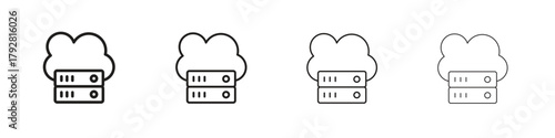 Cloud server icon line icon. linear style vector symbols collection on white background