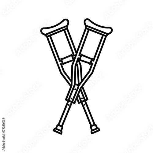 Pair of crutches crossed