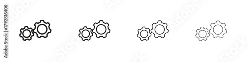 COGS icon line icon. linear style vector symbols collection on white background