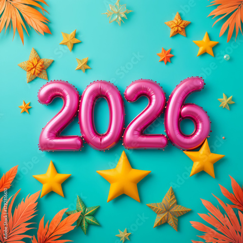  2026 festive, new year, card 