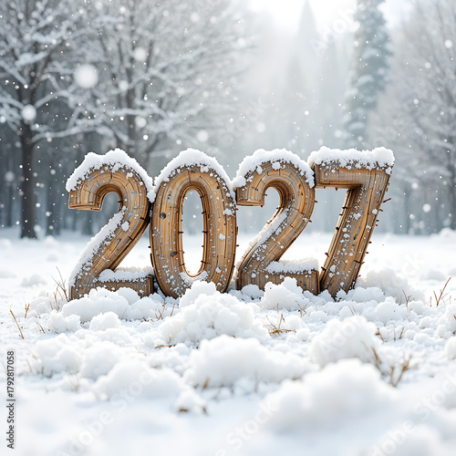  2027 festive, new year, card 
