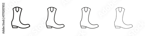 Cowboy Boot icon line icon. linear style vector symbols collection on white background