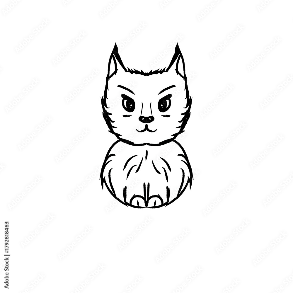 Fototapeta premium black cat with red heart