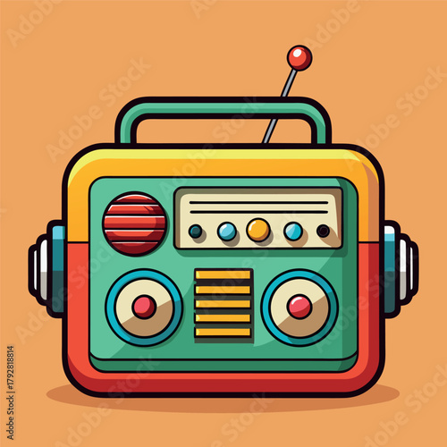 Radio Cartoon vector illustration