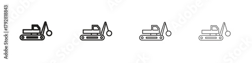Demolition icon line icon. linear style vector symbols collection on white background