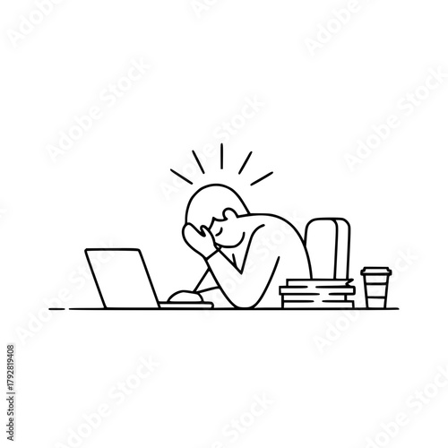 fatigue from office work. icon